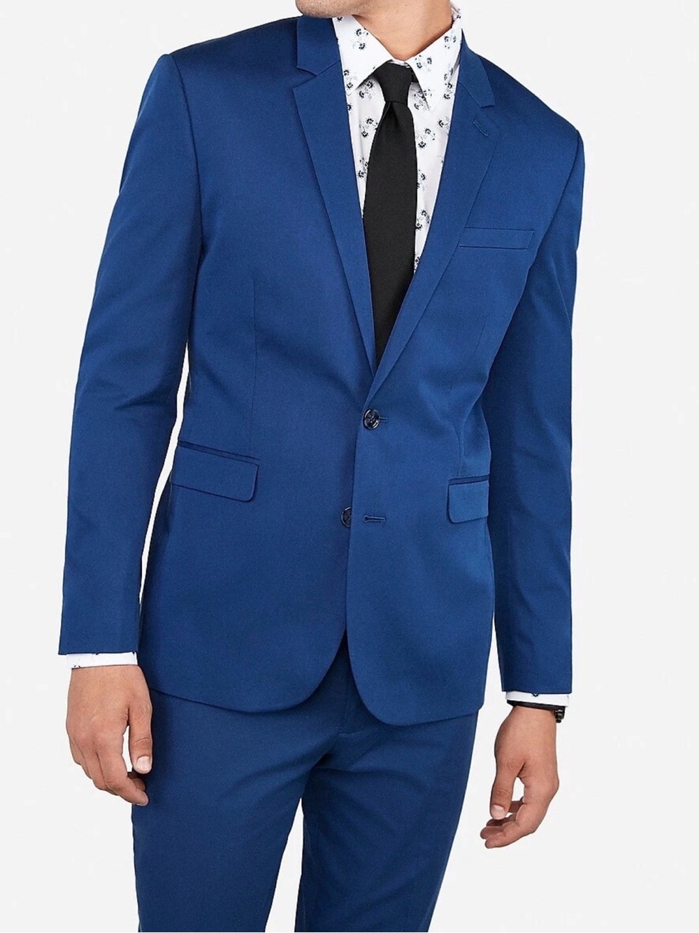 Express  38L  Blue Extra Slim Stretch Mens Blazer Jacket Sport Coat